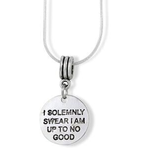 I Solemnly Swear I am Up To No Good Charm Chain Necklace
